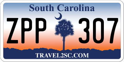 SC license plate ZPP307