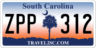 SC license plate ZPP312