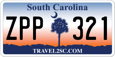 SC license plate ZPP321