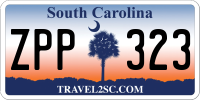 SC license plate ZPP323