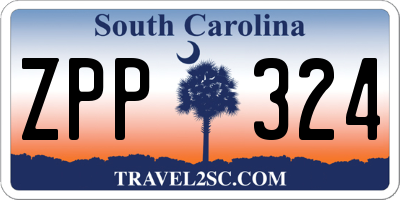 SC license plate ZPP324