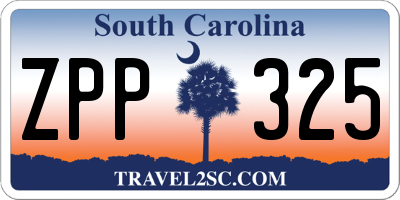 SC license plate ZPP325