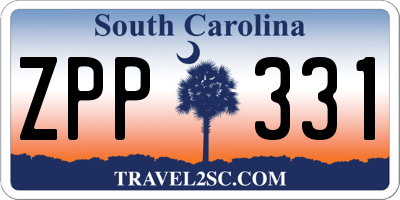 SC license plate ZPP331