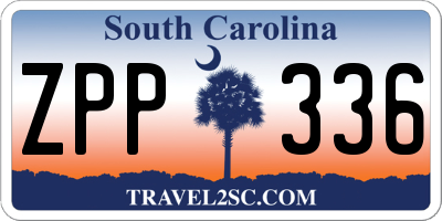 SC license plate ZPP336