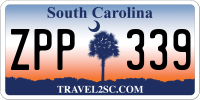 SC license plate ZPP339