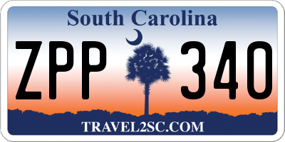 SC license plate ZPP340