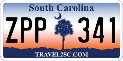 SC license plate ZPP341