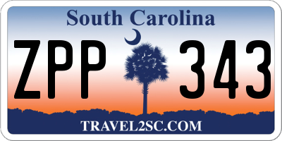 SC license plate ZPP343