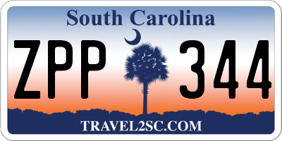 SC license plate ZPP344