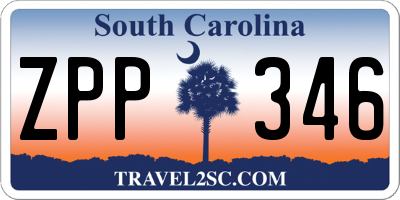 SC license plate ZPP346