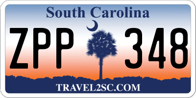 SC license plate ZPP348