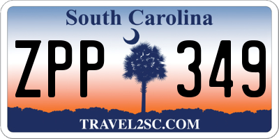 SC license plate ZPP349