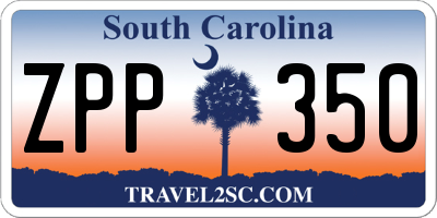 SC license plate ZPP350