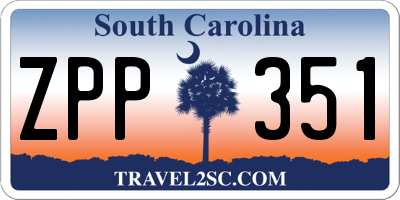 SC license plate ZPP351