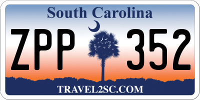 SC license plate ZPP352