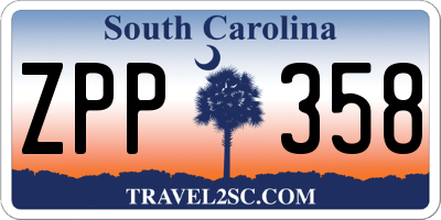 SC license plate ZPP358