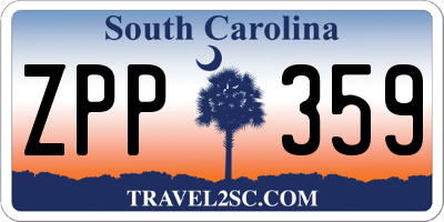 SC license plate ZPP359