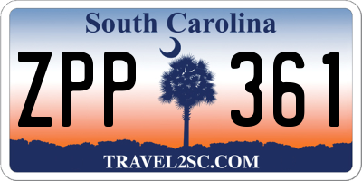 SC license plate ZPP361