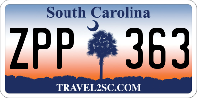 SC license plate ZPP363