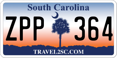 SC license plate ZPP364