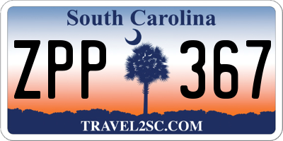 SC license plate ZPP367