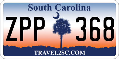 SC license plate ZPP368