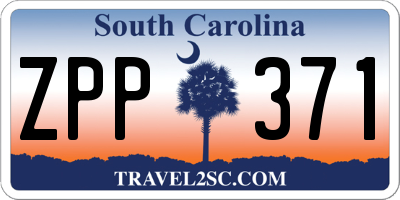 SC license plate ZPP371