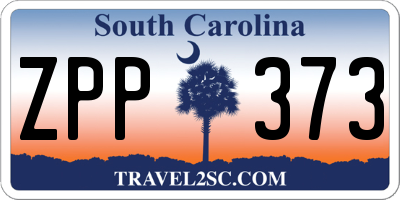 SC license plate ZPP373