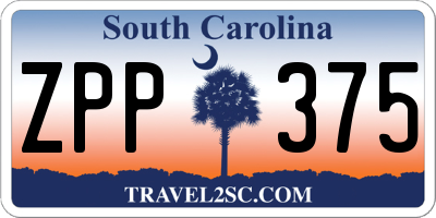 SC license plate ZPP375