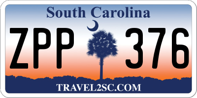 SC license plate ZPP376