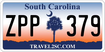 SC license plate ZPP379