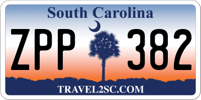 SC license plate ZPP382