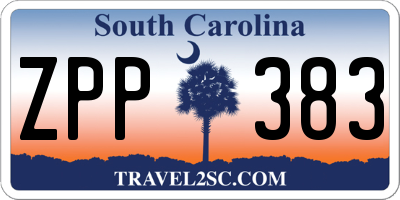 SC license plate ZPP383
