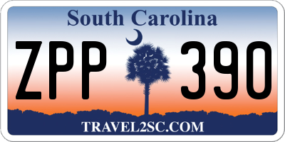 SC license plate ZPP390