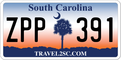 SC license plate ZPP391
