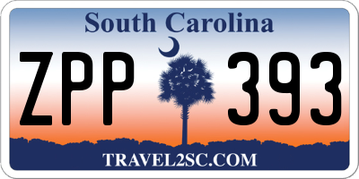 SC license plate ZPP393