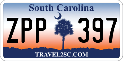 SC license plate ZPP397