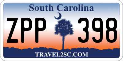 SC license plate ZPP398