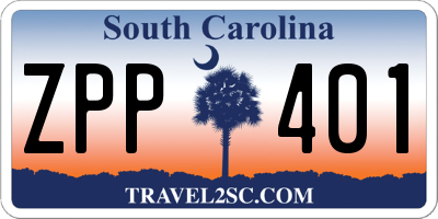SC license plate ZPP401