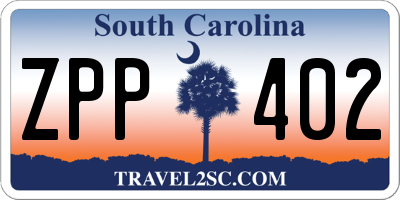 SC license plate ZPP402