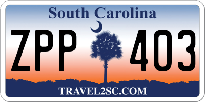 SC license plate ZPP403