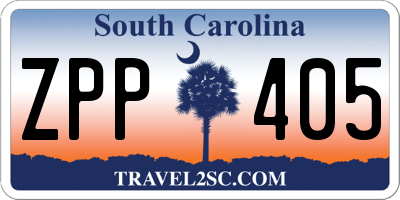 SC license plate ZPP405