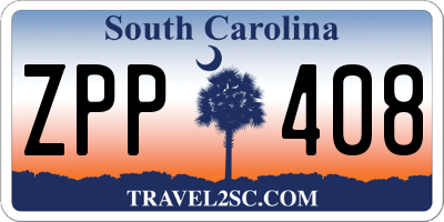 SC license plate ZPP408
