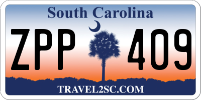 SC license plate ZPP409