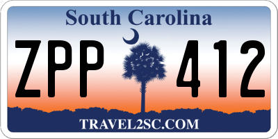 SC license plate ZPP412