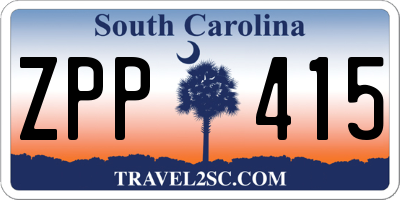 SC license plate ZPP415