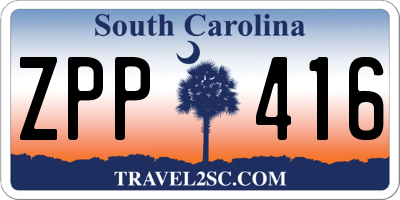 SC license plate ZPP416