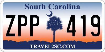 SC license plate ZPP419