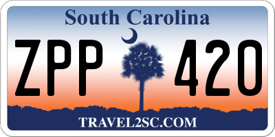 SC license plate ZPP420