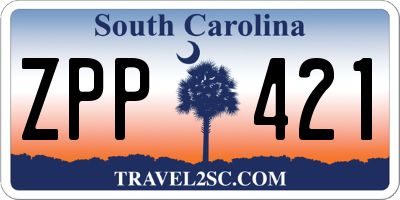 SC license plate ZPP421